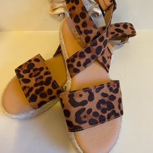 J G Animal Print Platform Sandals